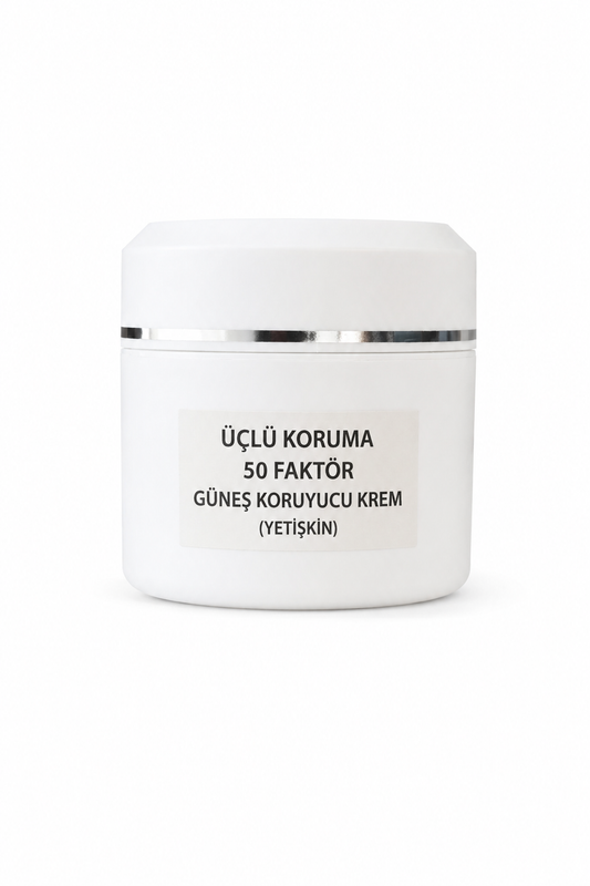 ÜÇLÜ KORUMA 50 FAKTÖR GÜNEŞ KORUYUCU KREM (YETİŞKİN)