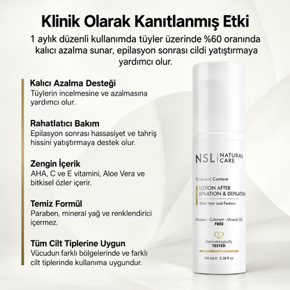 Epilasyon ve Depilasyon Sonrası Tüy Azaltıcı Losyon